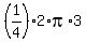 (1/4)*2*pi*3