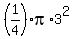 (1/4)*pi*3^2