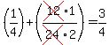 (1/4)+(cross(12)1/cross(24)2)=3/4