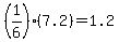 (1/6)(7.2)=1.2