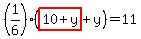 %281%2F6%29%28highlight%2810%2By%29%2By%29=11