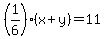 %281%2F6%29%28x%2By%29=11