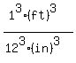 (1^3(ft)^3)/(12^3(in)^3)