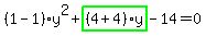 %281-1%29%2Ay%5E2%2Bhighlight_green%28+%284%2B4%29%2Ay+%29-14=0