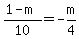 %281-m%29%2F10+=+-m%2F4