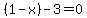 %281-x%29-3+=+0