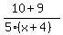 %2810+%2B+9%29%2F%285%28x+%2B+4%29%29%29