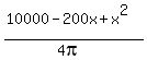 %2810000-200x%2Bx%5E2%29%2F%284pi%29