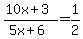 %2810x+%2B+3%29%2F%285x+%2B+6%29+=+1%2F2
