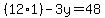 %2812%2A1%29+-+3y+=+48