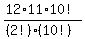 (12*11*10!)/((2!)*(10!))