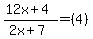 %2812x%2B4%29%2F%282x%2B7%29+=+%284%29