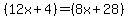 %2812x%2B4%29+=+%288x%2B28%29