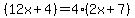 %2812x%2B4%29+=+4%282x%2B7%29