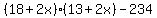 (18+2x)(13+2x)-234
