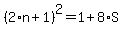 %282%2An+%2B+1%29%5E2+=+1+%2B+8%2AS
