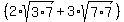 %282%2Asqrt%283%2A7%29%2B3%2Asqrt%287%2A7%29%29