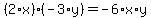 %282%2Ax%29%2A%28-3%2Ay%29=-6%2Ax%2Ay