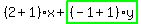 %282%2B1%29%2Ax%2Bhighlight_green%28+%28-1%2B1%29%2Ay+%29