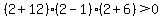 %282%2B12%29%282-1%29%282%2B6%29%3E+0