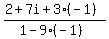 %282%2B7i%2B3%28-1%29%29%2F%281-9%28-1%29%29