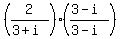 %282%2F%283%2B+i%29%29%28%283-i%29%2F%283-i%29%29