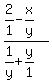 %282%2F1-x%2Fy%29%2F%281%2Fy%2By%2F1%29