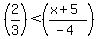 %282%2F3%29+%3C+%28%28x%2B5%29%2F%28-4%29%29