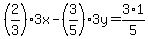 %282%2F3%293x+-+%283%2F5%293y+=+3%2A1%2F5