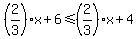 %282%2F3%29x%2B6+%3C=%282%2F3%29x%2B4