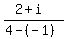 %282+%2B+i%29%2F%284+-+%28-1%29%29