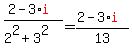 %282-3%2Ared%28i%29%29%2F%282%5E2%2B3%5E2%29+=+%282-3%2Ared%28i%29%29%2F13