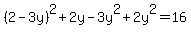 %282-3y%29%5E2%2B2y-3y%5E2%2B2y%5E2=16%29