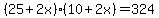%2825%2B2x%29%2810%2B2x%29=324