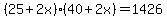 %2825%2B2x%29%2840%2B2x%29+=+1426