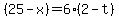 %2825-x%29+=+6%2A%282-t%29