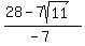 %2828-7sqrt%2811%29%29%2F%28-7%29