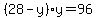 %2828-y%29%2Ay+=+96