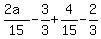 %282a%29%2F15-3%2F3+%2B+4%2F15+-+2%2F3+