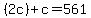 (2c)+c=561