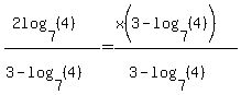 %282log%287%2C+%284%29%29%29%2F%283+-+log%287%2C+%284%29%29%29+=+%28x%283+-+log%287%2C+%284%29%29%29%29%2F%283+-+log%287%2C+%284%29%29%29%29