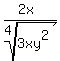 %282x%29%2Froot%284%2C3xy%5E2%29+