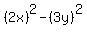 %282x%29%5E2-%283y%29%5E2