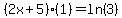 %282x%2B5%29%281%29=ln%283%29