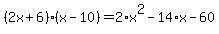 %282x%2B6%29%28x-10%29=2%2Ax%5E2-14%2Ax-60