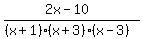 %282x+-+10%29%2F%28%28x%2B1%29%28x%2B3%29%28x-3%29%29