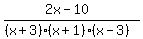 %282x-10%29%2F%28%28x%2B3%29%28x%2B1%29%28x-3%29%29