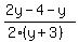 %282y-4-y%29%2F%282%28y%2B3%29%29