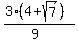 %283%284%2Bsqrt%287%29%29%29%2F%289%29