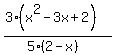 %283%28x%5E2+-+3x+%2B+2%29%29%2F%285%282+-+x%29%29